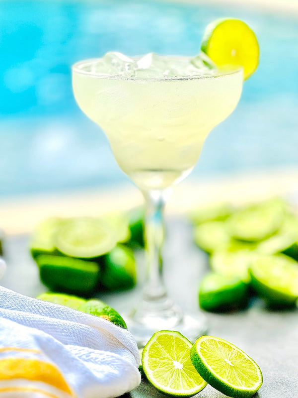 Lime Margarita cocktail with dehydrated citrus garnish