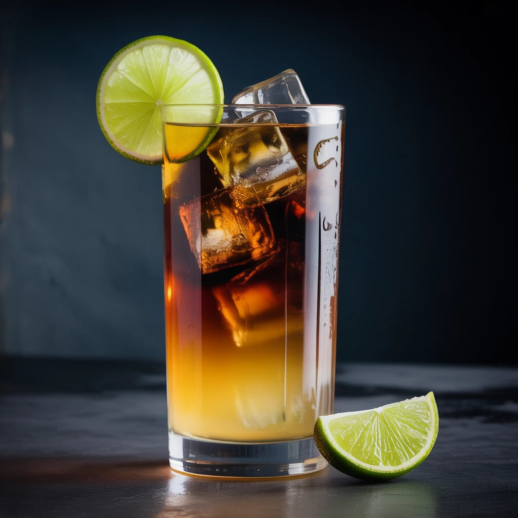 Dark & Stormy with Dehydrated Lime Garnish